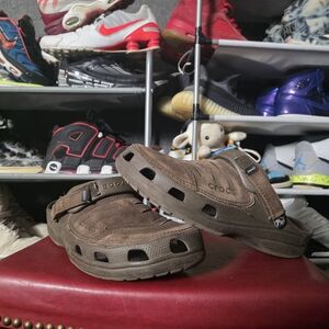 🔥 Crocs Brown Leather Men's Size 12